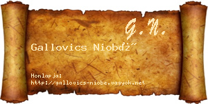 Gallovics Niobé névjegykártya